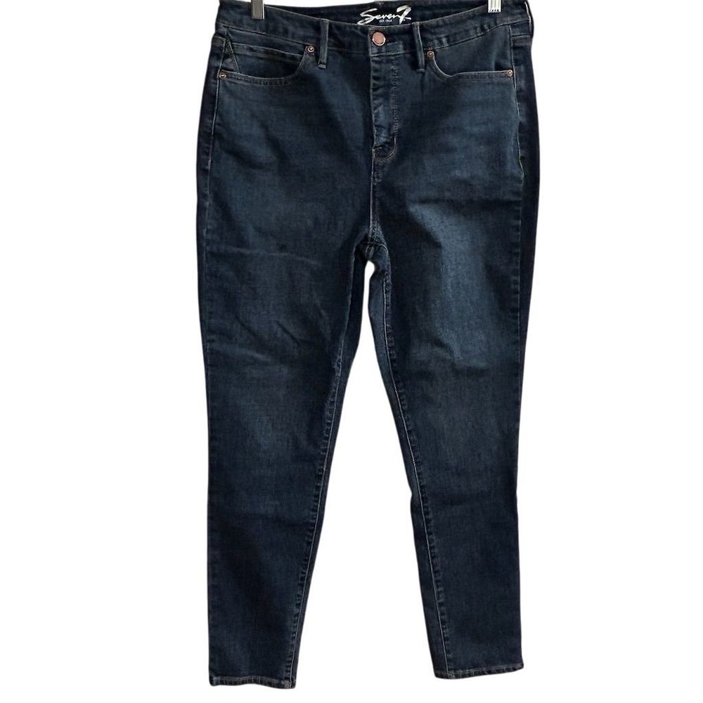 Seven7 Women's Skinny Jeans‎ Size 12 Dark High Rise Stretch Denim